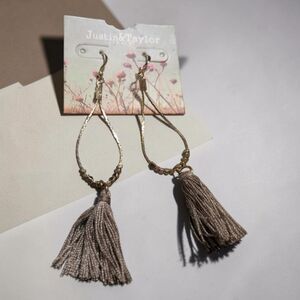 Justin & Taylor Boho Tassel Teardrop Earrings, Gold Tone Beaded Dangle Earrings